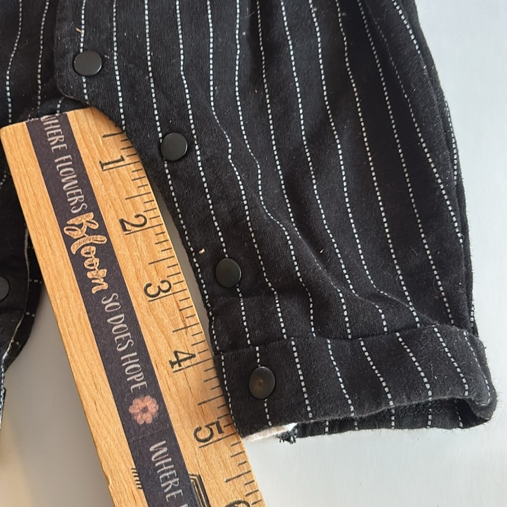 Baby Tux Baby Pinstripes Set 3-6 Month outfit Black and White Baby Tuxedo - Picture 6 of 16